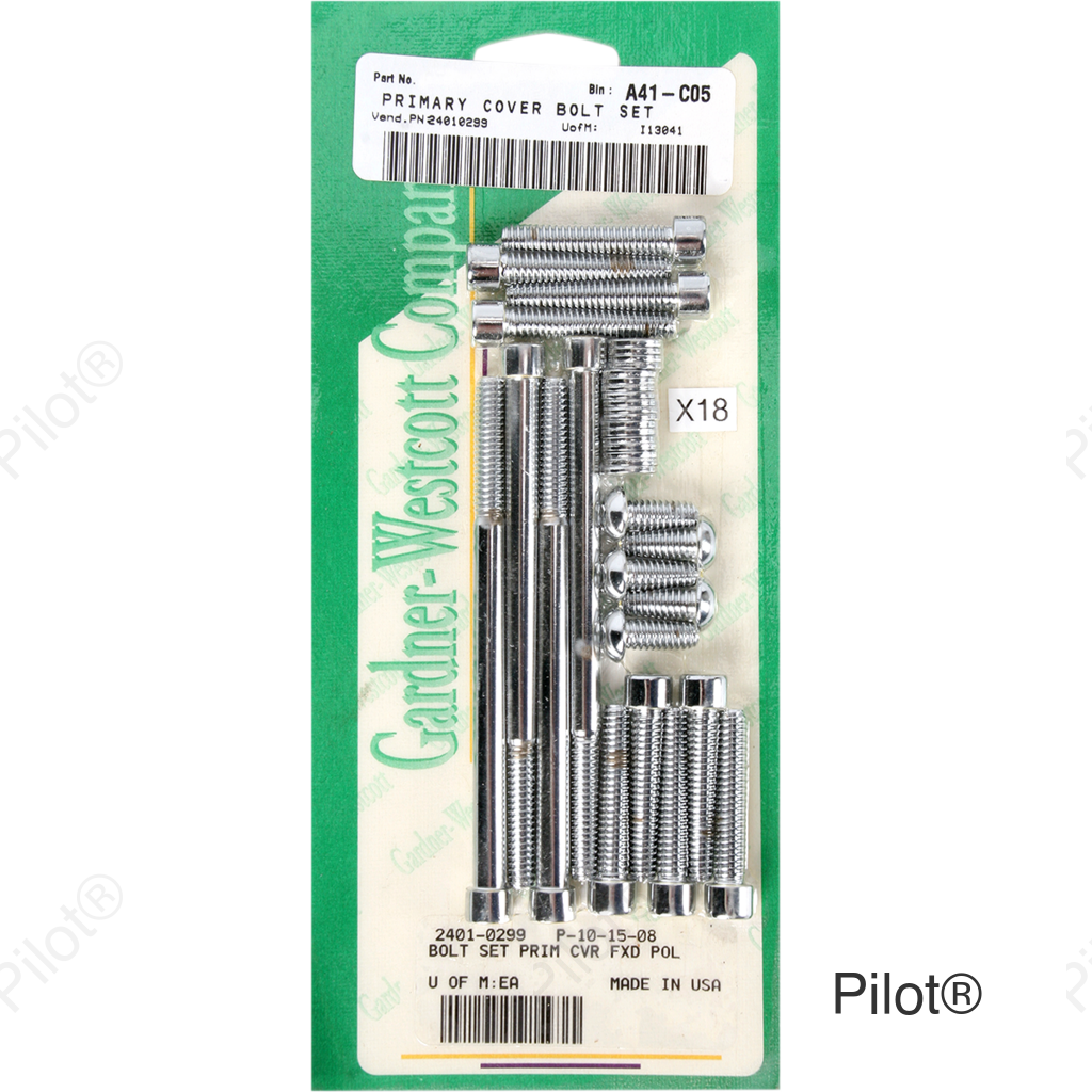 Bolt Kit - Primary/Derby Cover - Socket-Head - Chrome