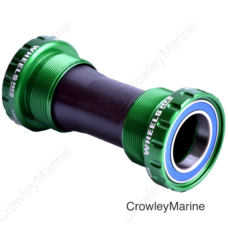 Wheels Manufacturing BSA Bottom Bracket - Shimano Hollowtech II Spindle ABEC 3 Green