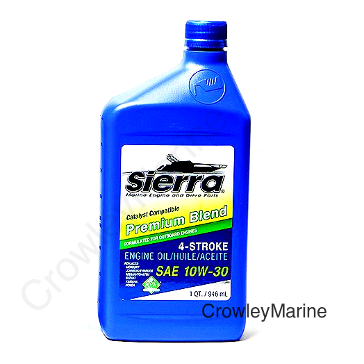 Sierra 9420CAT2 4-Stroke Mineral Forumulation Marine Outboard Engine Oil, 10W-30, Qt.