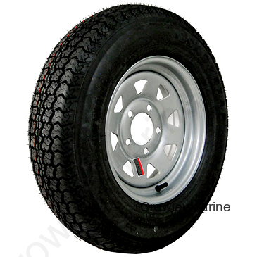 ST175/80D13"; 5-Hole Silver Spoked Rim; Load Range C