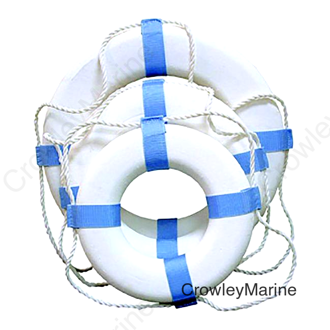 Taylor 17" Decorative Ring Buoy, White/Blue (Not a Life Saving Device)