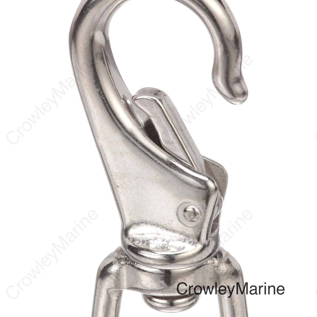 Seachoice Heavy Duty Swivel Eye Snap, Polished Stainless Steel, Size #2, 4 In. Long, 3/4 In. ID Eye