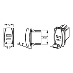 Sea-Dog 4265211 USB & USB-C Rocker Switch Style Power Socket thumbnail-0