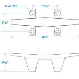 Seachoice Stainless Steel Hollow Base 4-1/2 in. Boat Dock and Anchor Line Cleat thumbnail-4