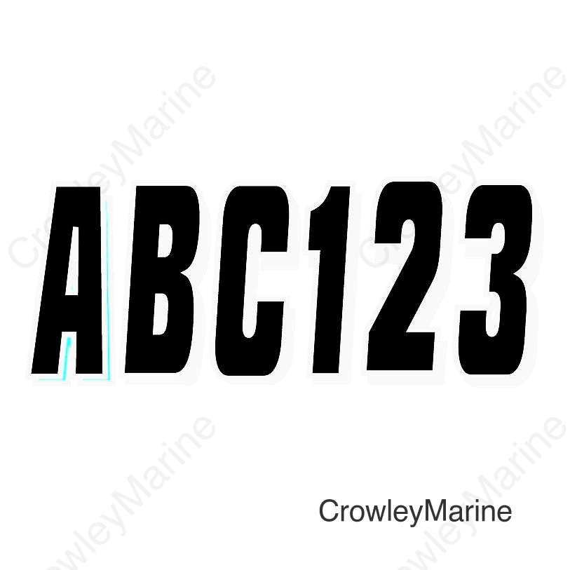 Hardline Series 320 Registration Kit, Solid Color Block Font With Drop Shadow (Includes 4 Sets of 3" A-Z, 0-9), Black/Silver