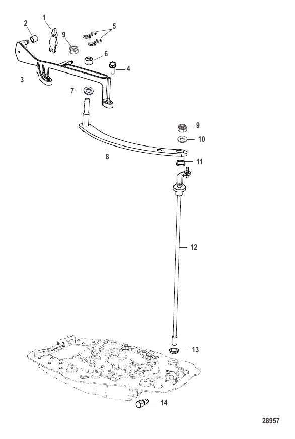 Serial Range Outboard 35 EFI Jet (4-STROKE)(4 CYL.) - 1C453840 & Up - Shift Linkage Remote