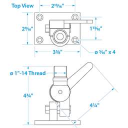 Seachoice 4-Way Nylon Antenna Ratchet Mounting Kit, White Finish thumbnail-3