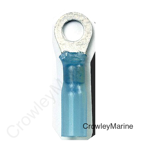 Ancor 311403 Marine Grade™ Heat Shrink Ring Terminals, 1/4" Fastener, 16-14 Wire, Blue, 3/Pk