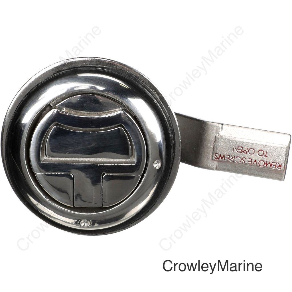 Seachoice Round Non-Locking Hatch Handle, 2-3/8 Diameter, Cast Stainless Steel, Requires 2 in. Cutout