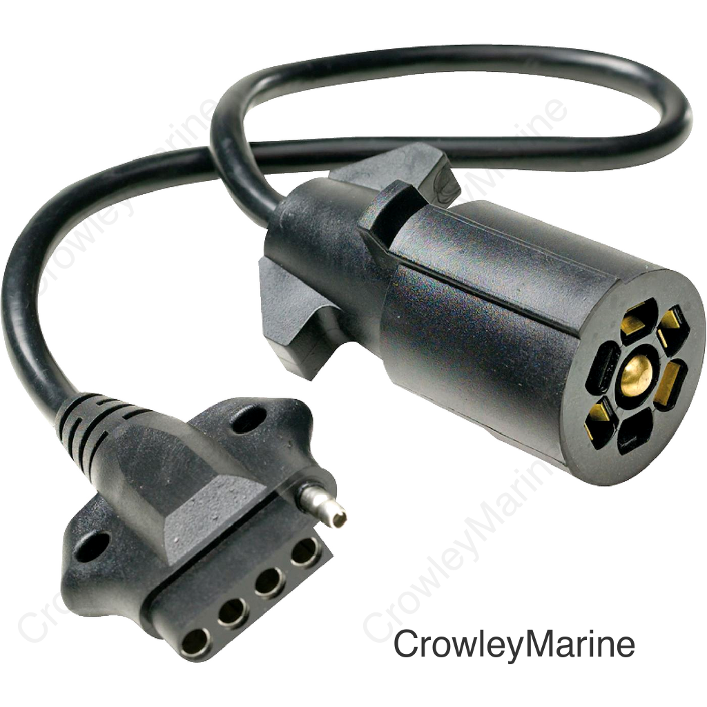 Seachoice 7-Way Round to 5-Way Flat Cable Adapter, Boat Trailer, 18 in.