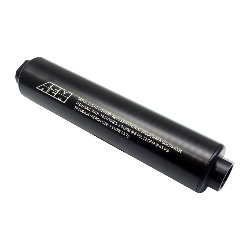 AEM Universal High Flow -10 AN Inline Black Fuel Filter