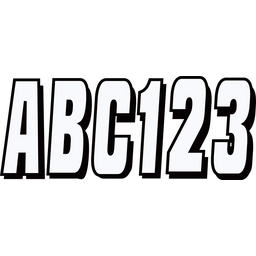 Hardline Series 320 Registration Kit, Solid Color Block Font With Drop Shadow (Includes 4 Sets of 3" A-Z, 0-9), Silver/Black thumbnail-0