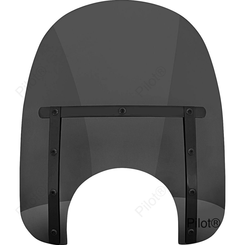 Memphis Slim Windshield - 15" - 9" Headlight Cutout - Dark Black Smoke