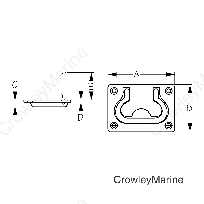 LIFT HANDLE CHR BR 2-1/8"x3"