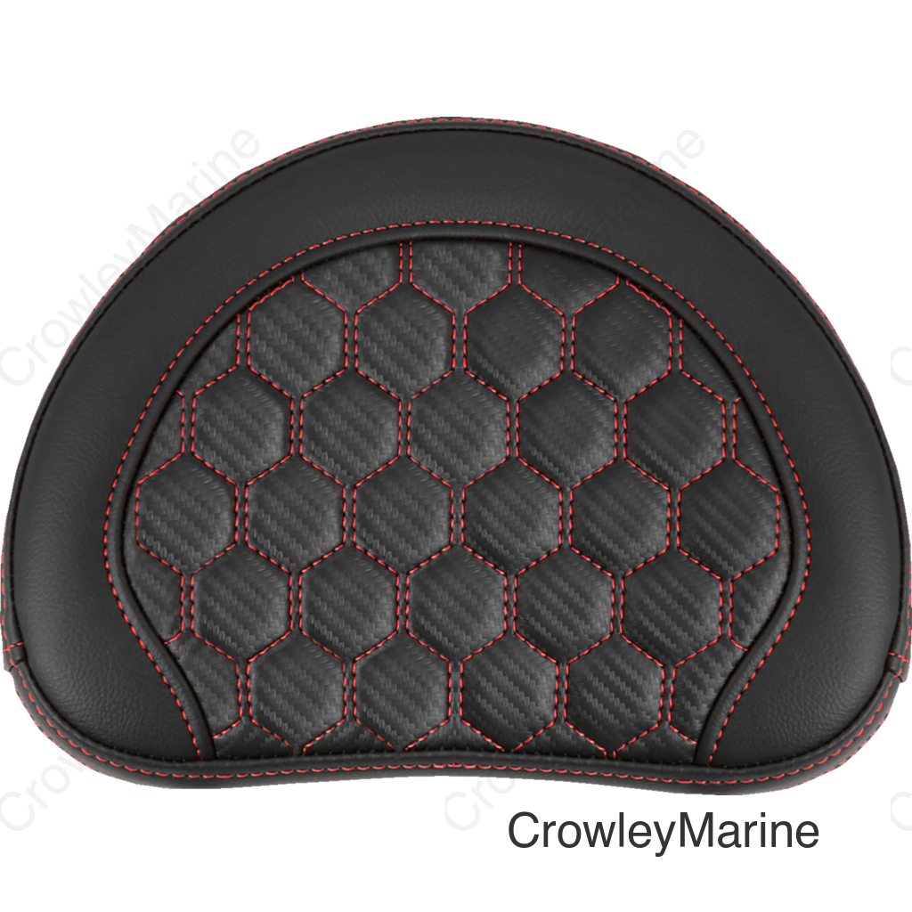 RoadSofa™ Sissy Bar Pad - Honeycomb - Red Stitching