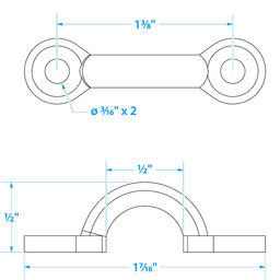 Seachoice Multi-Purpose Forged Stainless Steel 3/8 In. Eye Straps, Set of 4 thumbnail-4