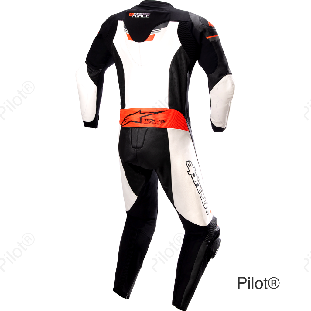 GP Force Chaser 1-Piece Suit - Black/White/Red Fluo - US 46 / EU 56