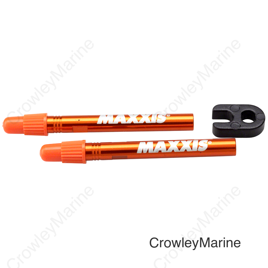 Maxxis MVS Tubeless Valves - Presta 60mm Pair Orange