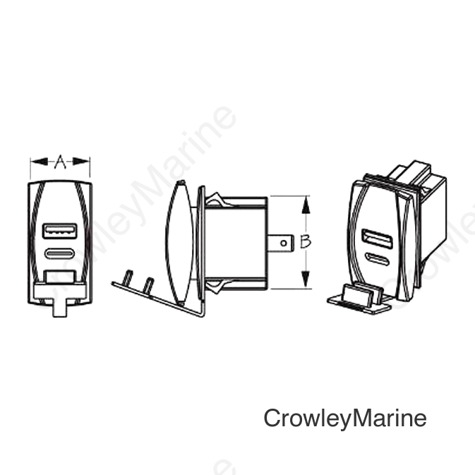 Sea-Dog 4265211 USB & USB-C Rocker Switch Style Power Socket