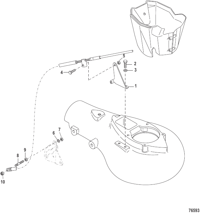 Serial Range Outboard 25 EFI (3 CYL.)(4-STROKE) - 1R154758 & Up - Jet - Shift Linkage Remote Control