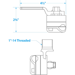 Seachoice Antenna Rail Ratchet Mount With Heavy-Duty Handle, 316 Stainless Steel thumbnail-1