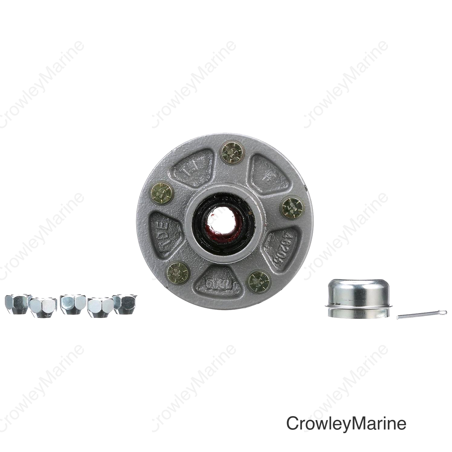 Seachoice Trailer Wheel Hub, 1.25 in. Axle, 5 Lug, Galvanized, Pregreased