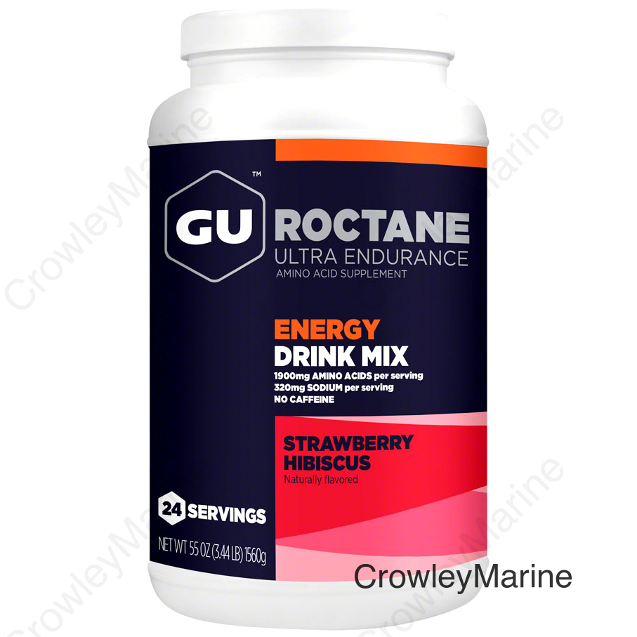 GU Roctane Energy Drink Mix - Strawberry Hibiscus 24 Serving Canister