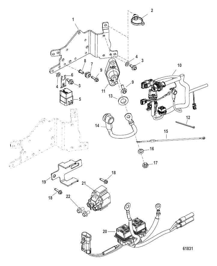Serial Range Outboard 3.0L DSI (Diesel Spark Ignition) - 1E052967 & Up - Electrical Plate Components