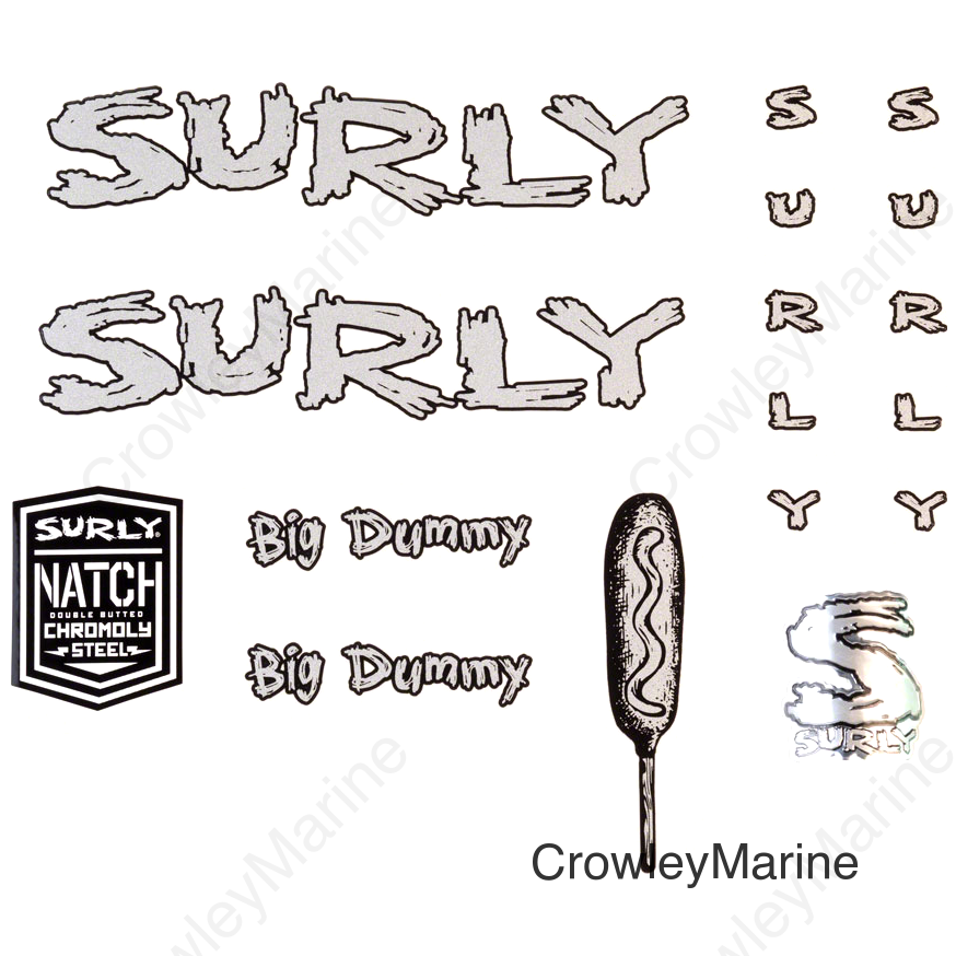 Surly Big Dummy Frame Decal Set - Metallic Silver