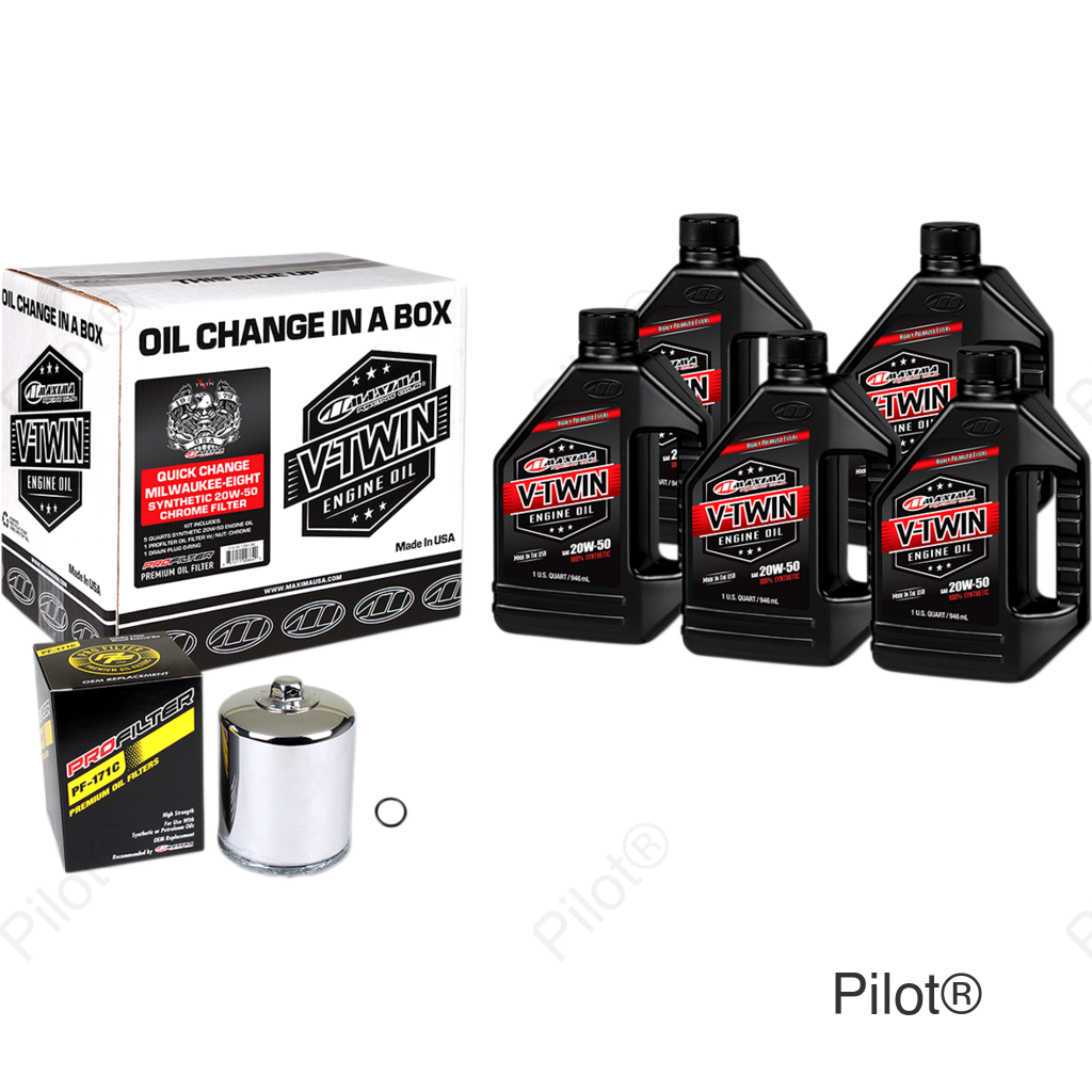 Quick Change M8 Synthetic 20W-50 Oil Change Kit - Chrome Filter