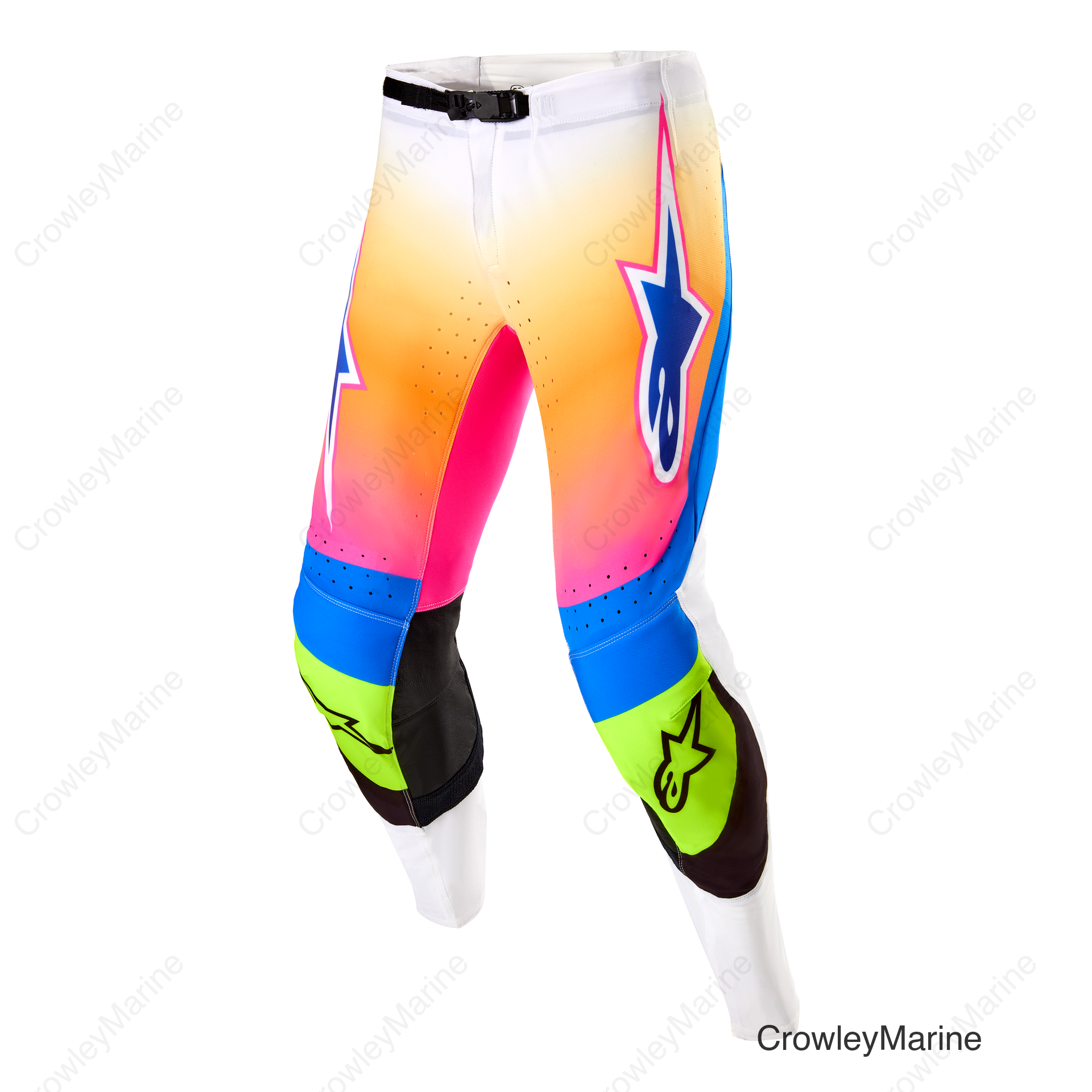 SUPERTECH LE COAST PANTS WHT/DK BLU/PNK FLUO 38