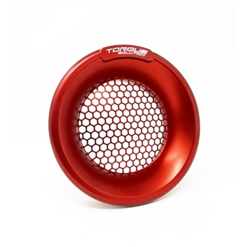 Torque Solution Billet Turbo Velocity Stack Shield For 4in Inlet - Red