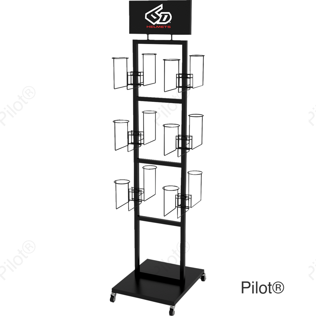 FLOOR DISPLAY HELMET RACK 6D BOX 1 OF 2