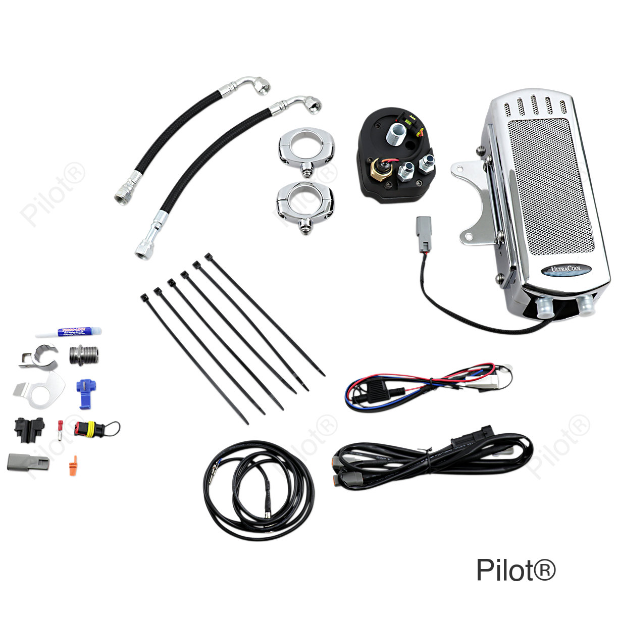 Side Mount Oil Cooler Kit - Chrome - Dyna