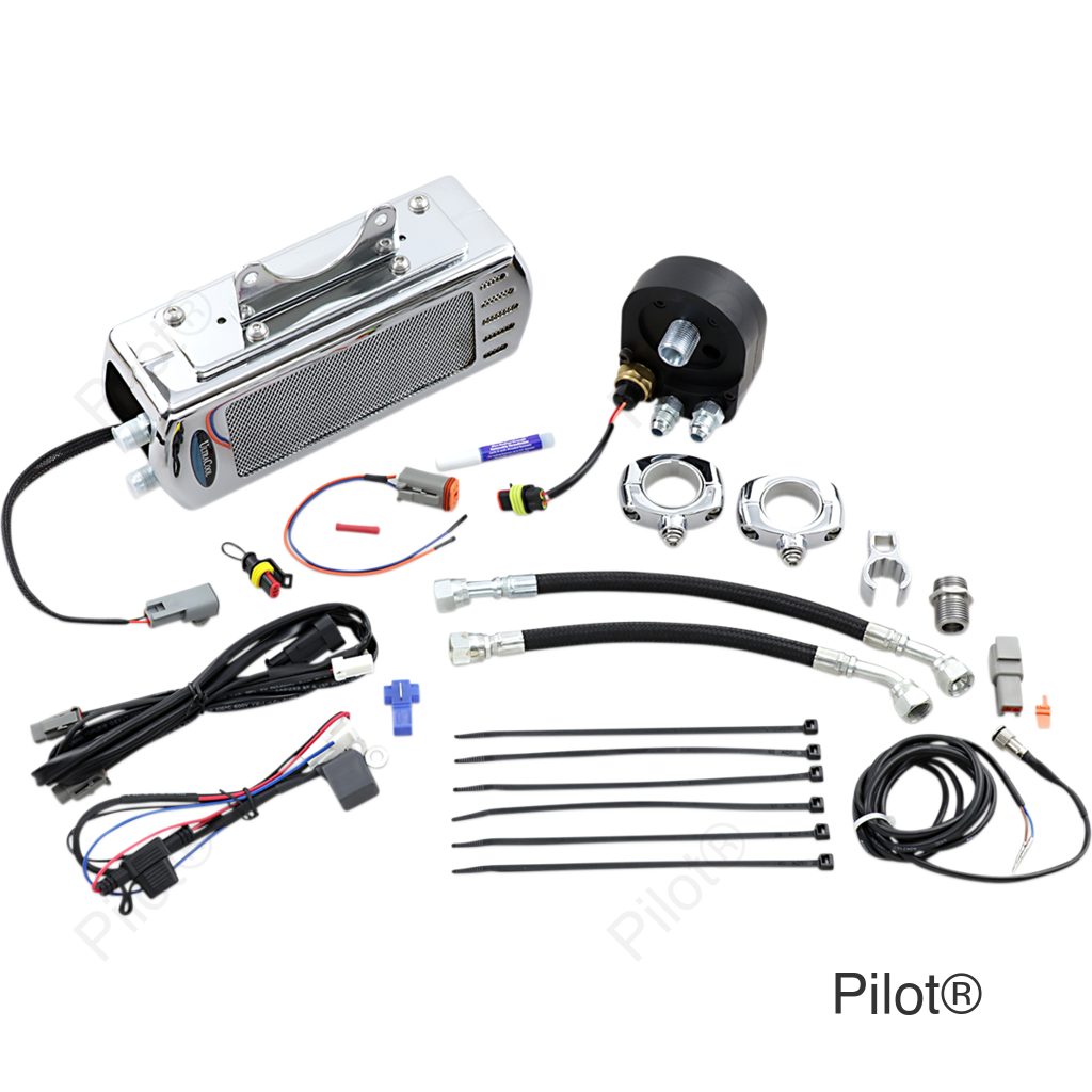 Side Mount Oil Cooler Kit - Chrome - Touring