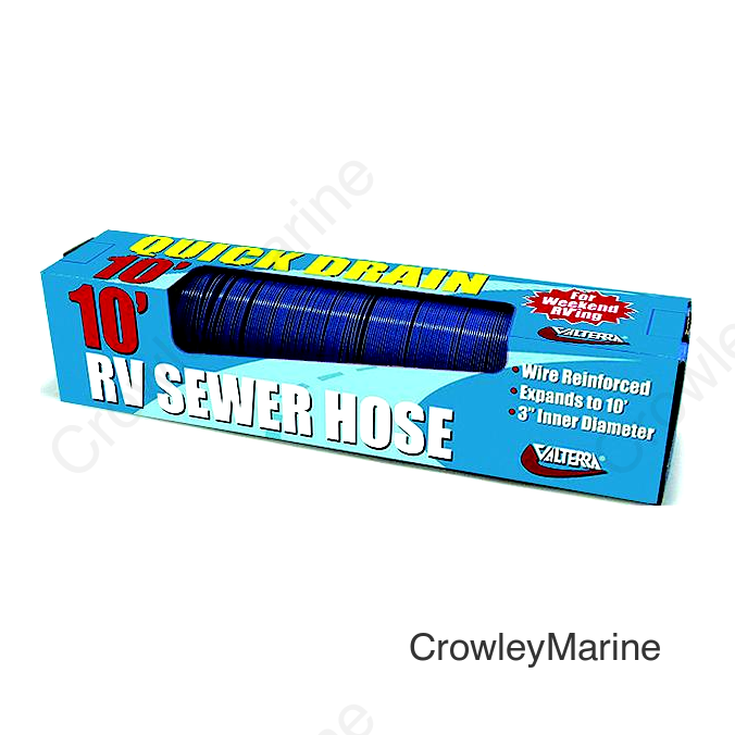 Valterra D04-0045 Blue Quick Drain 3" x 10' RV 8 Mil Sewer Hose, Boxed