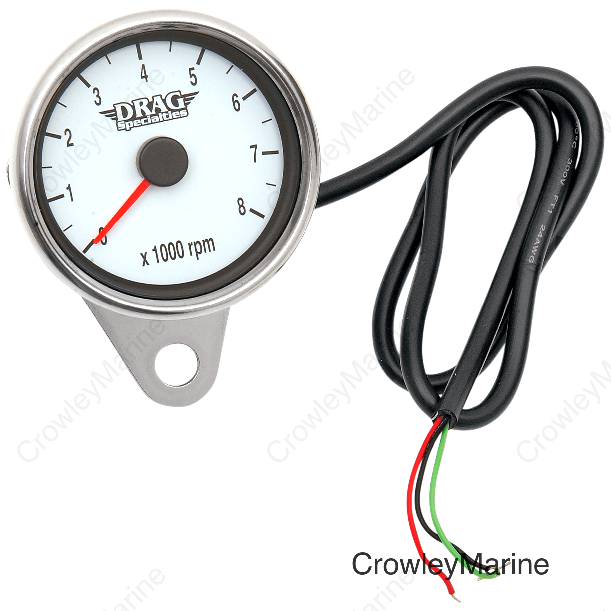 TACHOMETER,WHT FACE