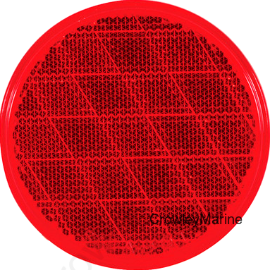Reflector, Red 3 3/16" Diameter, Round Self Adhesive (441033)