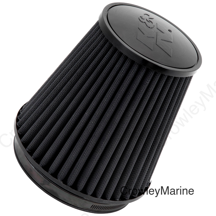 K&N Universal Rubber Filter Round Tapered 6in Flange ID x 7.5in Base OD x 5.25in Top OD x 8in Height