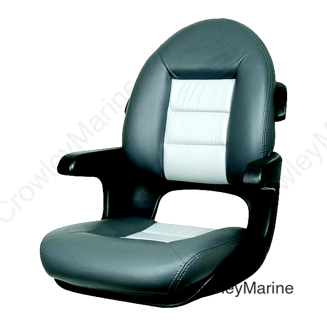 Tempress Elite Helm High Back Seat, Black Shell, Charcoal/Grey Cushions
