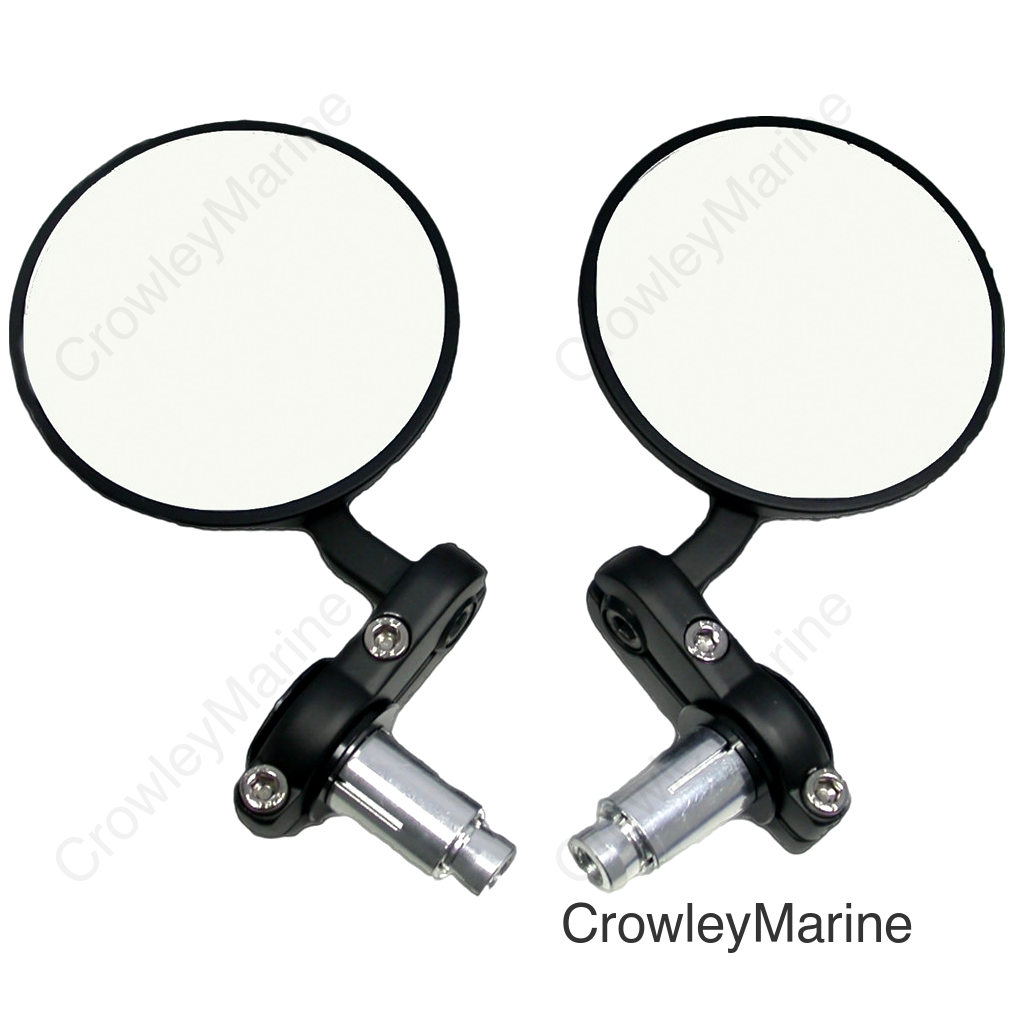 CAFE STYLE BAR END MIRRORS/PR BLACK