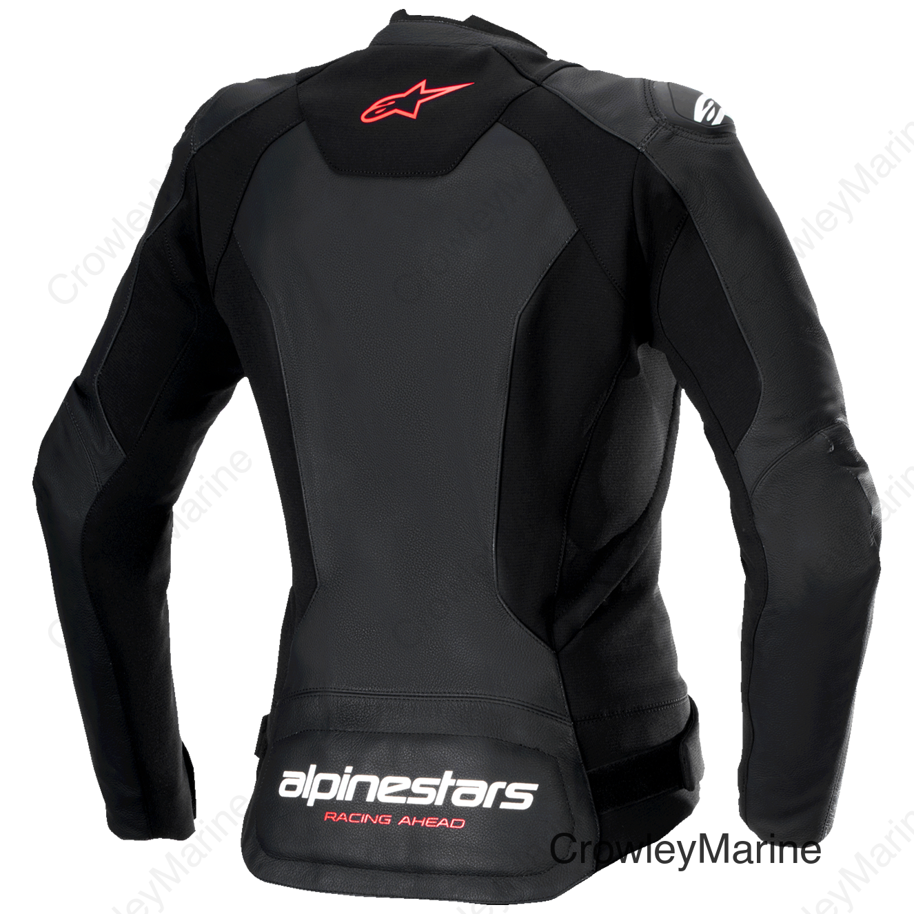 Stella Faster v3 Leather Jacket - Black/White Fluo/Coral - US 10 / EU 46