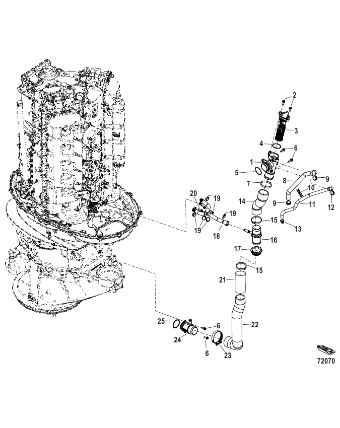 Serial Range Outboard 500 SeaPro (4-STROKE)(7.6L)(V12) - 3B060047 & Up - Cooling Strainer