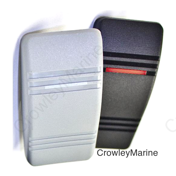 Contura III Illuminated Weather Resistant Illuminated Rocker Switch, On/Off/On, Black & Gray