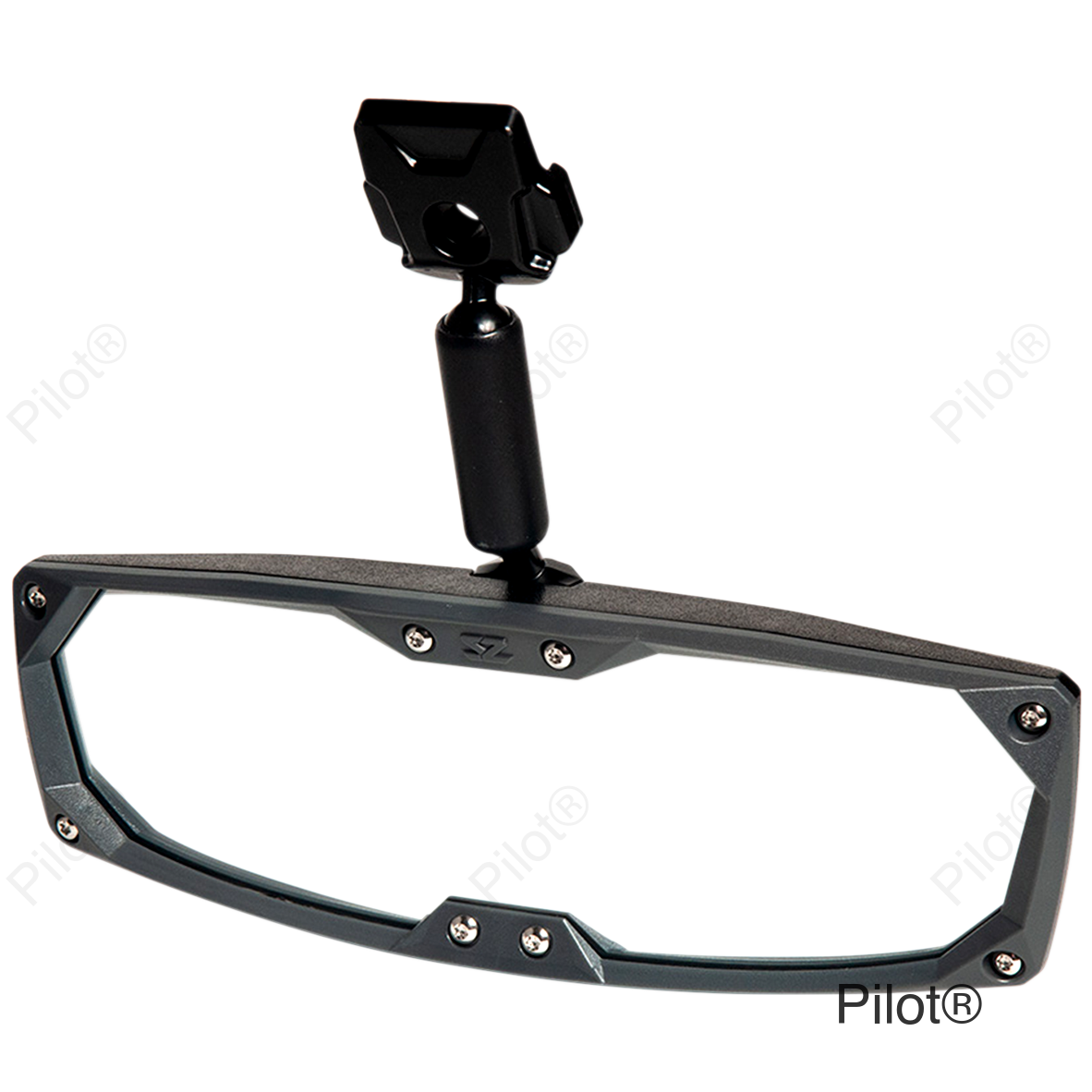 Mirror - Halo R - Rear View - Rectangle - Black w/Black Bezel - 2"