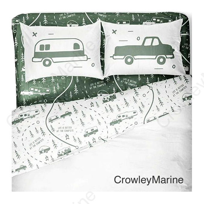 Camco 53476 Bed Sheets, Short Queen, Green Map