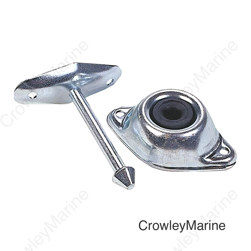 JR Products 10294 Zinc Plated Steel Straight Plunger 4-3/4" RV Door Stop