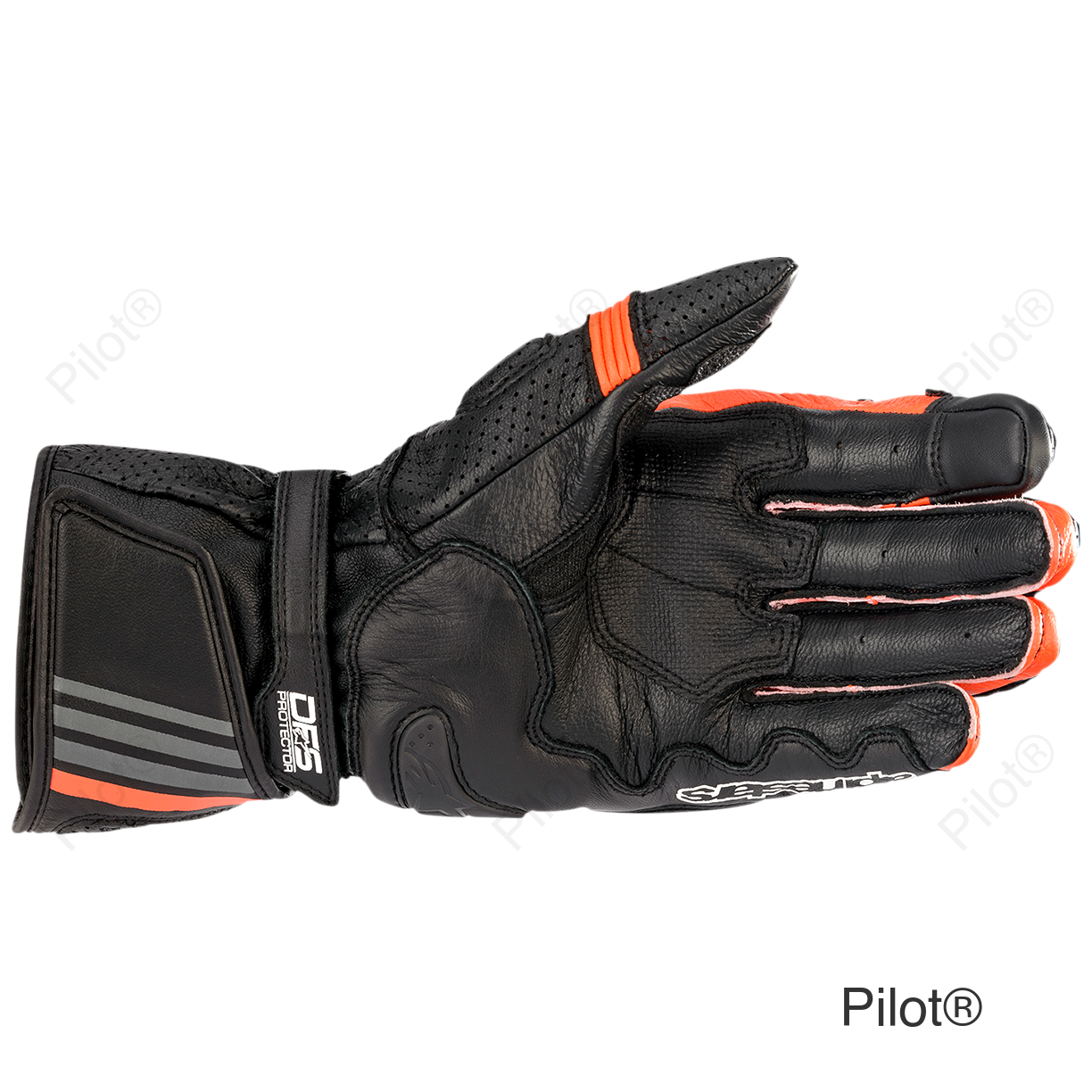 GP Plus R v2 Gloves - Black/Fluo Red - Large