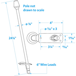 Seachoice LED All-Round Light for Boating, Stow-A-Way Aluminum Light, 24-1/8 In. thumbnail-2