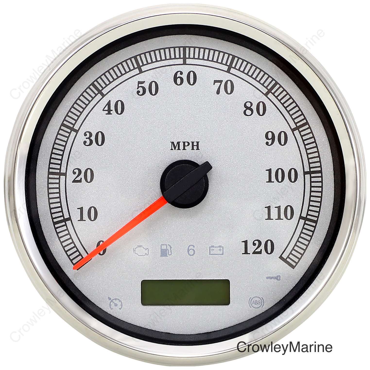 SPEEDOMETER SLVR MPH 5"